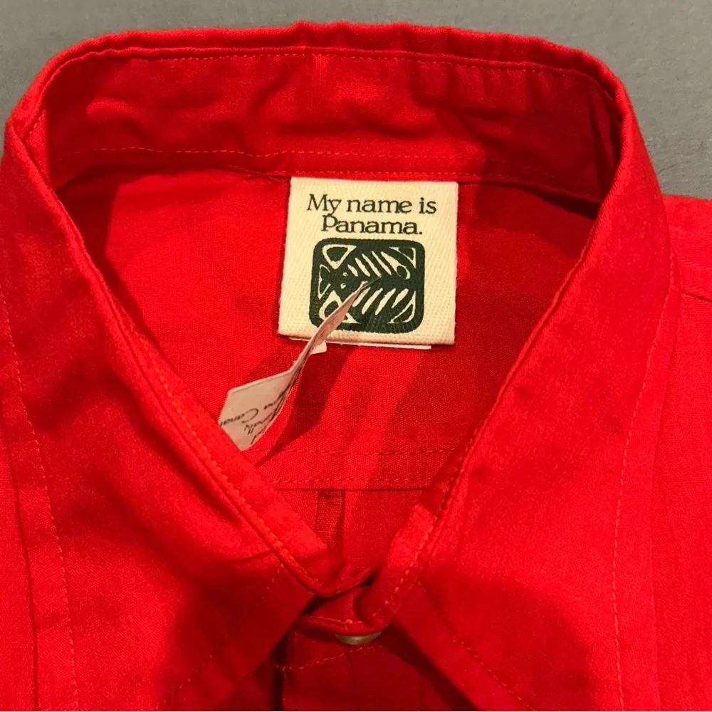 My Name Is Panama Shirt Lot of 2 Mens Short Sleeve Button Down Embroidered SizeM